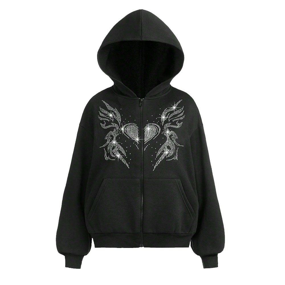 Oem Wholesale Rate Men Rhinestone Hoodies Breathable Comfortable Casual Wear High Quality Affordable Price Rhinestone Hoodies