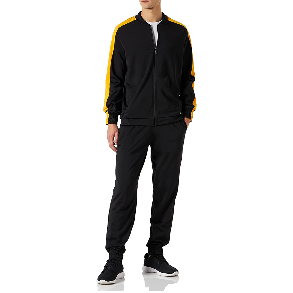 Best Fabric Men Gym Tracksuit with Zipper Style High Quality Custom Training Suit Adults Size Men Long Sleeve Tracksuit Sets