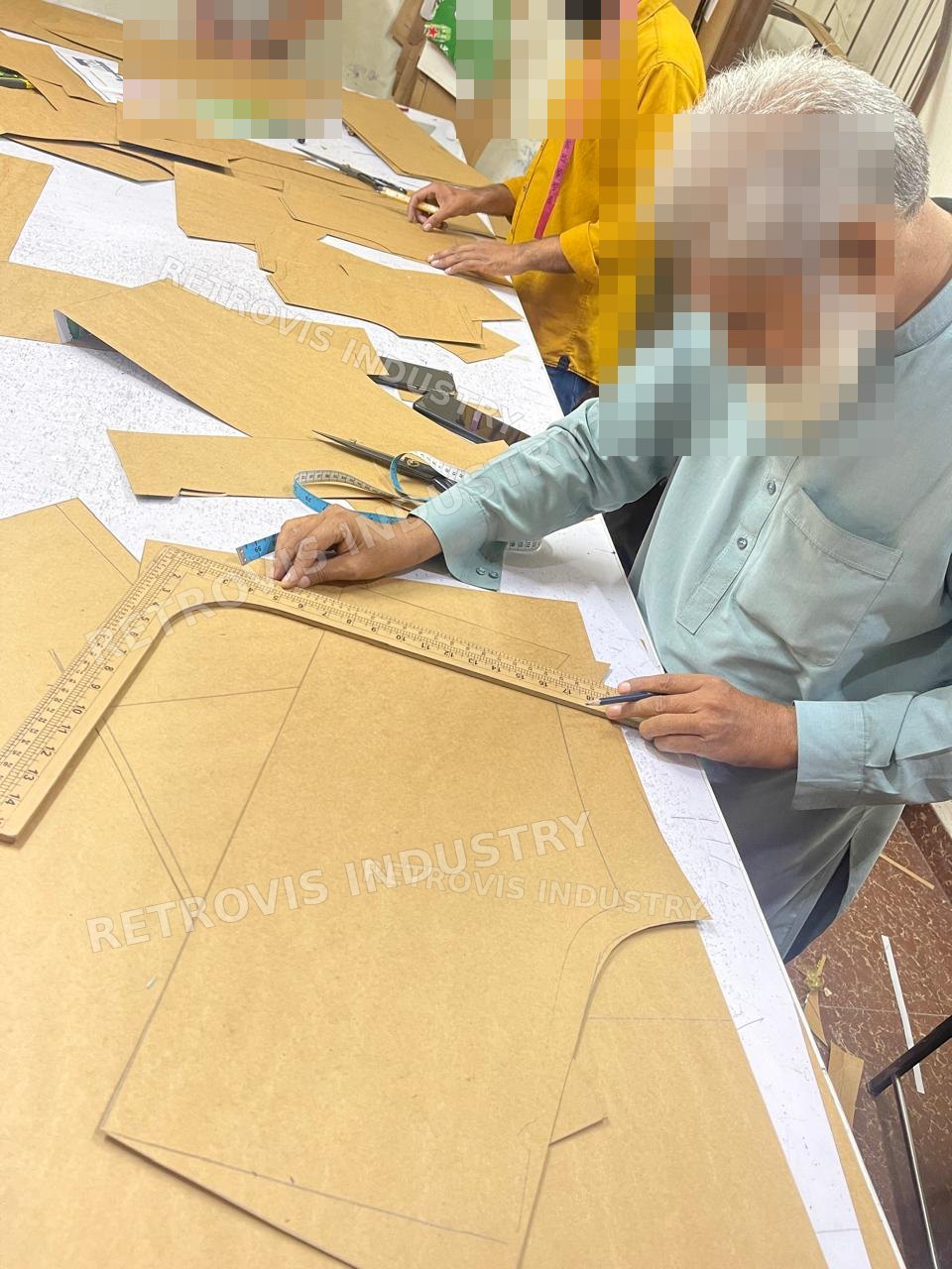 Marked fabric ready to cut